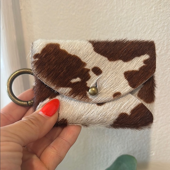 Cowhide Key & Card Holder - Brown and Gray - Picture 5 of 6
